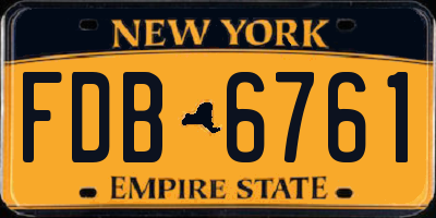 NY license plate FDB6761