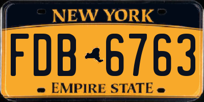 NY license plate FDB6763