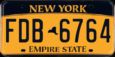 NY license plate FDB6764