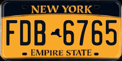 NY license plate FDB6765