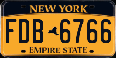 NY license plate FDB6766