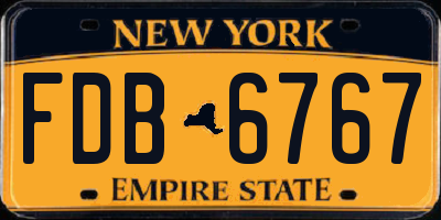 NY license plate FDB6767