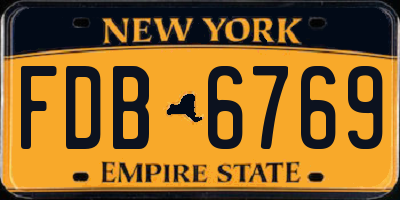 NY license plate FDB6769