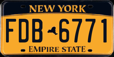 NY license plate FDB6771