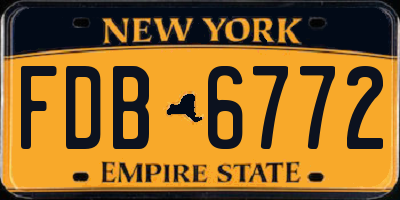 NY license plate FDB6772