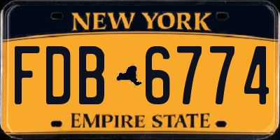 NY license plate FDB6774