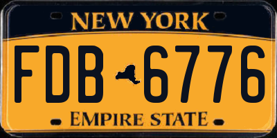 NY license plate FDB6776