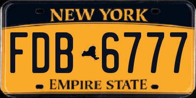 NY license plate FDB6777