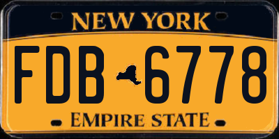 NY license plate FDB6778