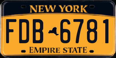 NY license plate FDB6781