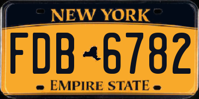 NY license plate FDB6782