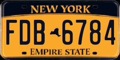 NY license plate FDB6784