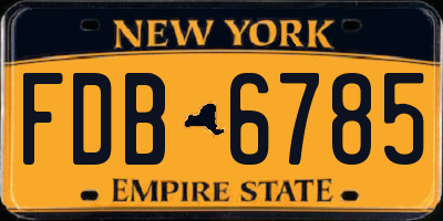 NY license plate FDB6785