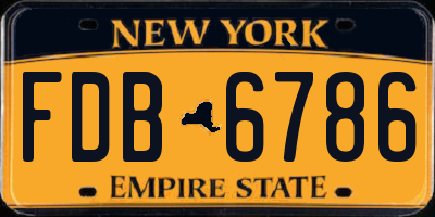 NY license plate FDB6786