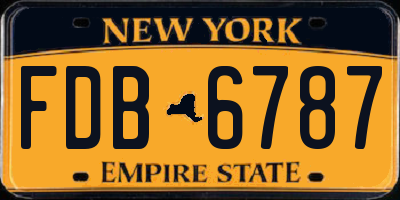 NY license plate FDB6787