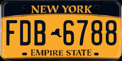 NY license plate FDB6788