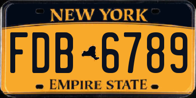 NY license plate FDB6789