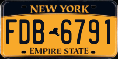NY license plate FDB6791