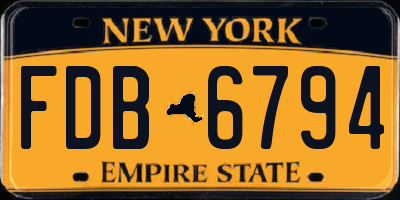 NY license plate FDB6794