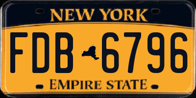 NY license plate FDB6796