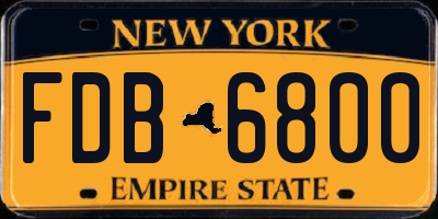 NY license plate FDB6800