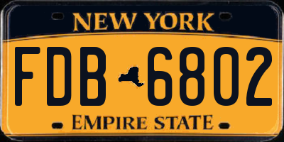 NY license plate FDB6802