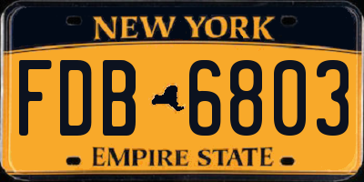 NY license plate FDB6803