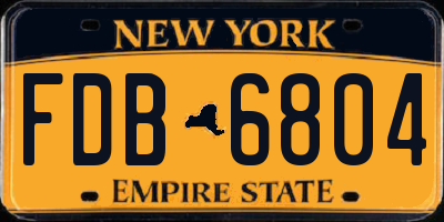 NY license plate FDB6804