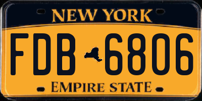 NY license plate FDB6806