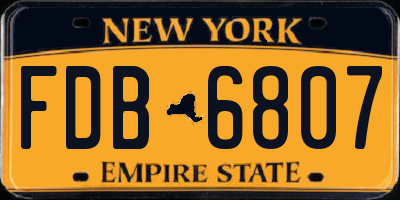 NY license plate FDB6807