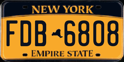 NY license plate FDB6808