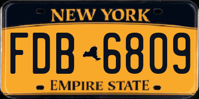 NY license plate FDB6809