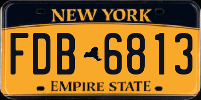 NY license plate FDB6813