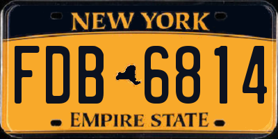 NY license plate FDB6814