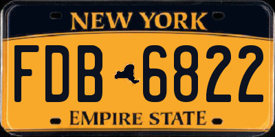 NY license plate FDB6822