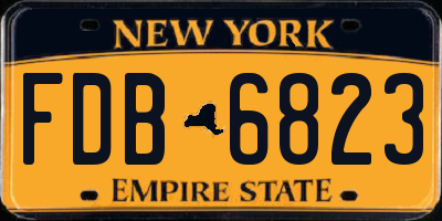 NY license plate FDB6823