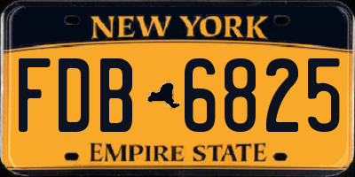 NY license plate FDB6825