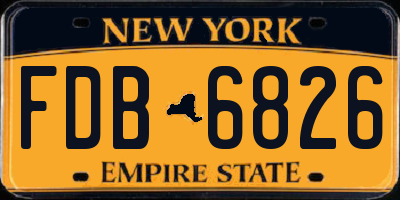 NY license plate FDB6826