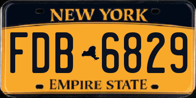 NY license plate FDB6829