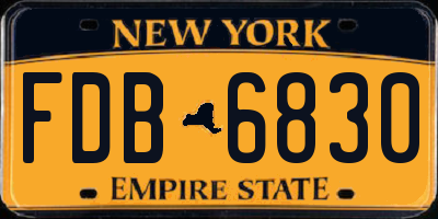 NY license plate FDB6830