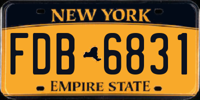 NY license plate FDB6831