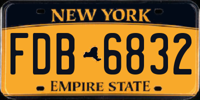 NY license plate FDB6832