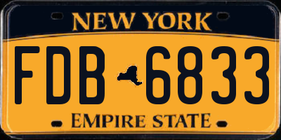 NY license plate FDB6833