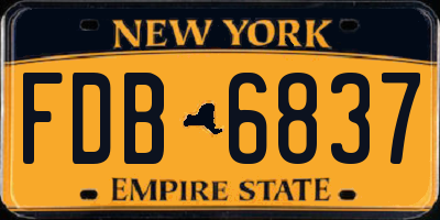 NY license plate FDB6837