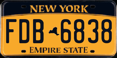 NY license plate FDB6838