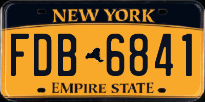 NY license plate FDB6841