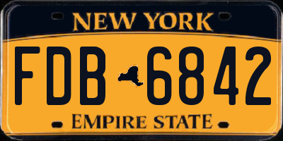 NY license plate FDB6842