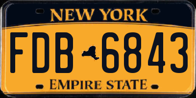NY license plate FDB6843