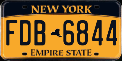 NY license plate FDB6844
