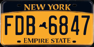 NY license plate FDB6847